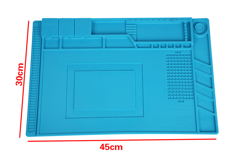 KAISI 160 High Temperature Resistant Silicone Mat Workbench Desktop Storage Mat with Grooves Mobile Phone Repair Screw Storage
