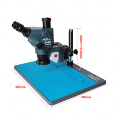 Case 36565MP microscope large base plate 360-degree rotating bracket 6.5X-65X trinocular microscope mobile phone repair microscope