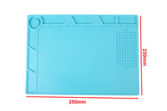KAISI 160 High Temperature Resistant Silicone Mat Workbench Desktop Storage Mat with Grooves Mobile Phone Repair Screw Storage