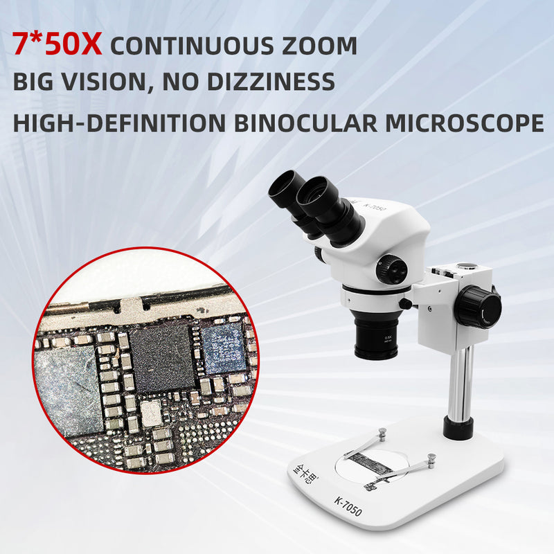 KAISI 7050 Continuous Zoom 7-50x adjustable PCB BGA inspection microscope