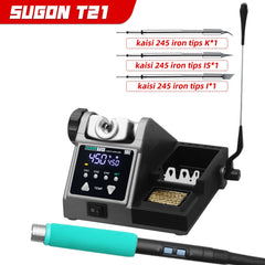 SUGON T21 welding table mobile phone repair can use 115/210/245 three kinds of handles and soldering tips, cost-effective