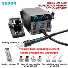 SUGON 8650 hot air gun 3-mode digital display intelligent hot air desoldering station BGA PCB chip repair tool