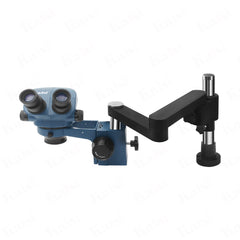 KAISI 37050 triocular Continuous Zoom microscope MRS Stand is retractable, the microscope is fixed to the tabletop and can be rotated 360 degrees
