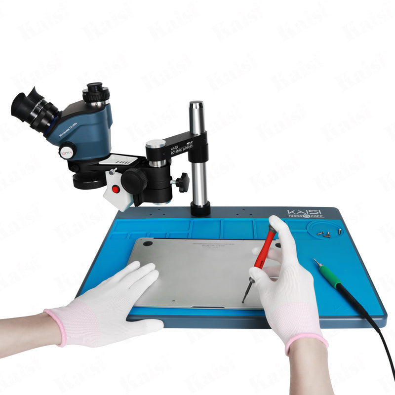 kaisi TX-350Splus7X-50X zoom stereo microscope folding stand large base suitable for mobile phone PCB repair