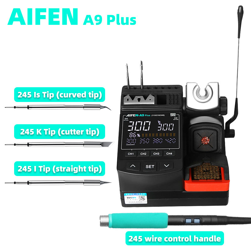 AIFEN A9plus Soldering Station Compatible Original Soldering Iron Tip 210/245/115 Handle Lead-free Electronic Welding Rework Station