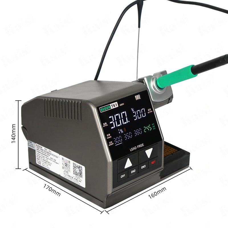 SUGON T61 soldering station 400w high power, suitable for automobile repair and electronic repair, instant tin melting and good motherboard repair effect