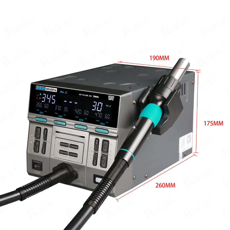 SUGON 8650pro hot air gun curve working mode digital display intelligent hot air desoldering station BGA PCB chip repair tool