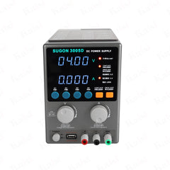SUGON 3005D Regulated Power Supply. High precision 4-digit LED digital display, intuitive and clear. facilitates power supply movement. Multiple protection functions, over current protection (OCP), over temperature protection (OTP), over power protection (OPP). Adjustable USB output.